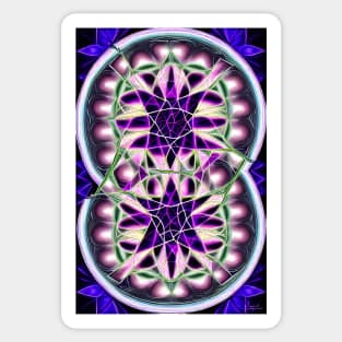 Purple Aesthetic Fractal Twin Circles Floral Backdrop Sticker